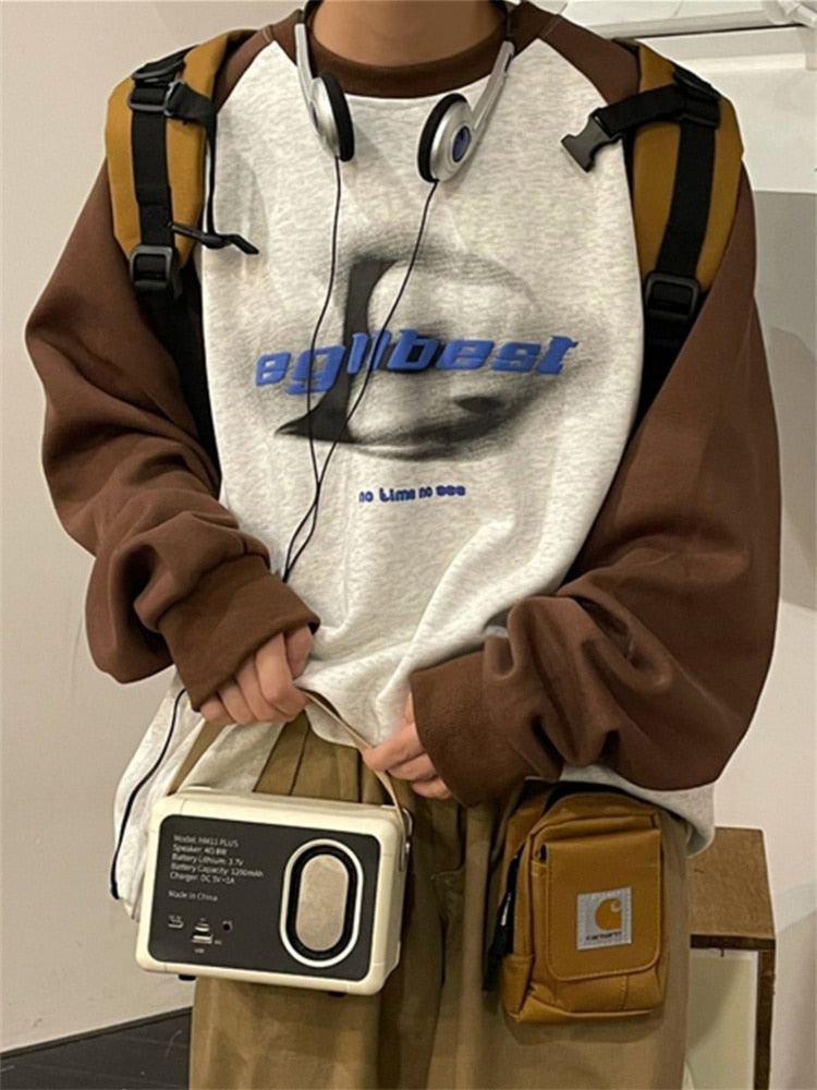 90s Vintage Hoodie Women Hip Hop Streetwear Oversized Sweatshirts Boyfriend Style Harajuku Retro Long Sleeve Pullover