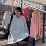 Women Casual Zip Up Oversized Hoodie Sweatshirt Female Streetwear Hooded  Pocket Zipper Harajuku Sweat Shirt Y2k Top Clothes