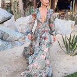 Pbong mid size graduation outfit romantic style teen swag clean girl ideas 90s latina aestheticSexy V-Neck Backless Hollow Out Dress Summer Women Lantern Sleeve Club Party Long Maxi Dresses Tunic Beach Cover Up A916