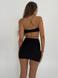 Deep V Halter Pleated Sexy Dress Women High Stretch Backless Mini Summer Dress Elegant Party Dresses Vestidos