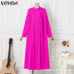 Pbong mid size graduation outfit romantic style teen swag clean girl ideas 90s latina aesthetic freaknik tomboy swaggy going out clas Spring Vintage Spring Dress Female Holiday Loose Long Shirt Vestidos  Women Long Sleeve Sundress Button Up Maxi Robe