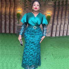 Plus Size African Party Long Dresses for Women New Dashiki Ankara Sequin Evening Gowns Turkey Outfits Robe Africa Clothing