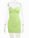 Strapless Backless Sexy Mini Dress For Women Robe Summer New Sleeveless Bodycon Beach Holiday Club Party Dress Vestido