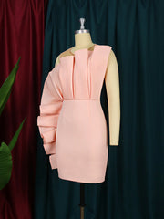 Women Pink Dress Party Ruffle Stylish Occasion Celebrate Sleveless Mesh Patchwork Elegant Slim Summer Homecoming Robe Gowns Pbong mid size graduation outfit romantic style teen swag clean girl ideas 90s latina aesthetic