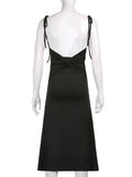 Fashion Strappy Ruched Sexy Black Dress Irregular Elegant Backless Long Dress Party Summer Dresses Women Clothes
