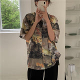 Chiffon Blouse Women Women's Summer Tunic Vintage Clothes Female Hawaiian Shirt with Short Sleeve Harajuku Top Women