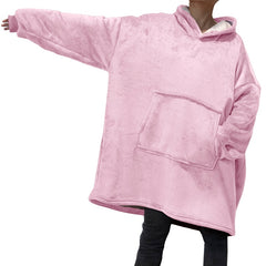 Winter Oversized Hoodies Women Fleece Warm TV Blanket with Sleeves Pocket Flannel Plush Thick Sherpa Giant Hoody Long Sweatshirt