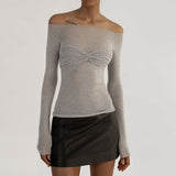 See Through Mesh Crop Top Women Pullovers Strapless Short Knit Cropped Tops Ladies Tee Shirt Sexy Off-shoulder T-shirt