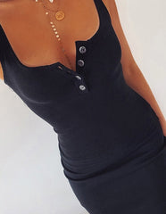 Maxi Tank Dress Rib-Knit Solid Elastic Casual Sexy Bodycon Slashs Neck Slim Women Vintage Strap Long Pencil Dresses