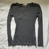 Vintage Aesthetic Striped Top Grunge Fairycore Casual Long Sleeve T Shirt y2k Women Clothes 2000s Tee Autumn Streetwear