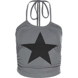 Gothic Camisole Halter Crop Top Tee Print Crop Top For Women's Adults' Hot Stamping 100% Polyester