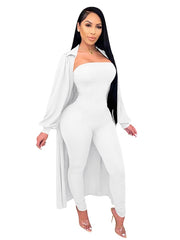 Women's Jumpsuit Solid Color Regular Fit Long Sleeve Pink Red Gray S M L Spring