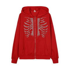 Spicy Girls Punk & Gothic Y2K Year 2000 Zip-Up Hoodie Women's Japanese Cosplay Costumes Black / Red / Jacket