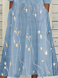 Women's Two Piece Dress Set Casual Dress Print Dress Outdoor Daily Fashion Elegant Pocket Print Midi Dress Crew Neck Half Sleeve Floral Regular Fit Pink Blue Green Summer Spring S M L XL XXL