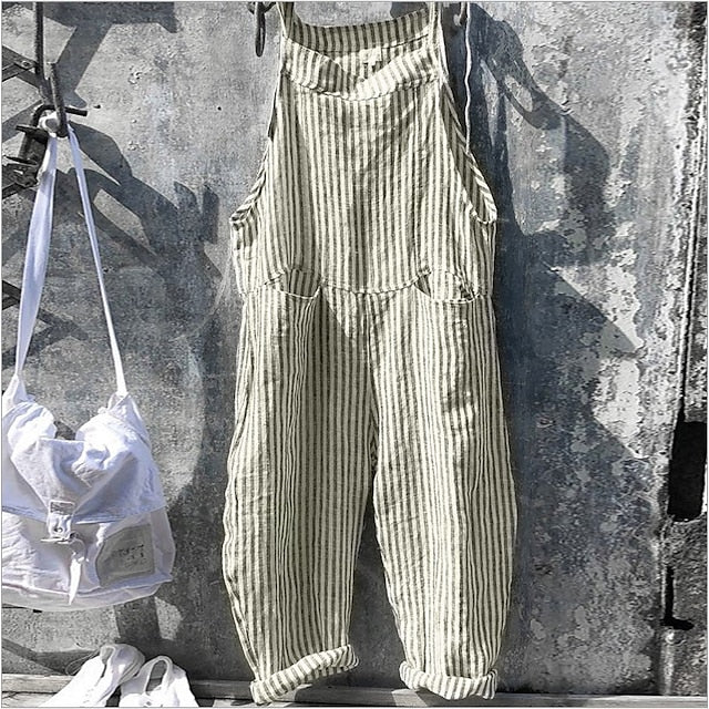Women's Casual Streetwear School Casual Daily  Black and white plaid Blue and white plaid Yellow plaid Loose Overall Stripes Lattice