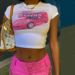 Doll Sexy Y2K Masquerade T-shirt Women's Costume Vintage Cosplay Carnival Music Festival Coachella Crop Top Masquerade