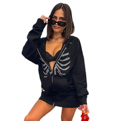 Spicy Girls Punk & Gothic Y2K Year 2000 Zip-Up Hoodie Women's Japanese Cosplay Costumes Black / Red / Jacket