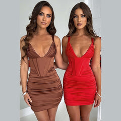 Spicy Girls Sexy Y2K Year 2000 Dress Masquerade Prom Dress Women's Japanese Cosplay Costumes Black / Red / Brown