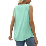 Women's Tank Pleated Solid / Plain Color Basic Square Neck Sleeveless Summer Wine Red Black White Light Green Pink