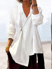 Women's Blazer Formal Button Plain Windproof Streetwear Regular Fit Outerwear Long Sleeve Spring Black M