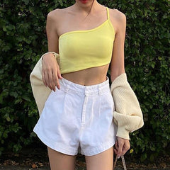 Spicy Girls Y2K Year 2000 Vest Sexy Costumes Women's Japanese Cosplay Costumes White / Yellow / Purple