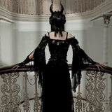 Goth Girl Gothic Lolita Sexy Y2K Year 2000 Masquerade Shawls Women's Costume Vintage Cosplay Party / Evening Shawl Masquerade