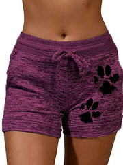Women's Shorts Cotton Blend Green Blue Purple Mid Waist Athleisure Casual Weekend Side Pockets Print Micro-elastic Short Comfort Graphic S M L XL XXL