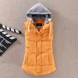 Plus Size 6XL Autumn Woman Winter Warm Down Vests Female Oversized Thick Women Removable Hooded Waistcoat