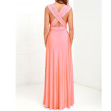 Sexy Long Dress Bridesmaid Formal Multi Way Wrap Convertible Infinity Maxi Dress Navy Blue Hollow Out Party Bandage Vestidos