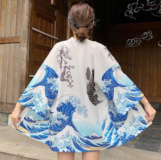 Womens tops and blouses harajuku kawaii shirt Japanese streetwear outfit kimono cardigan female yukata blouse women  AA001
