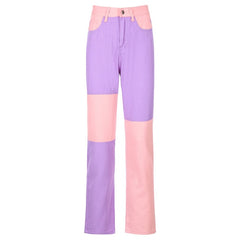 Streetwear Women's Bodycon Jeans woman Fashion Patchwork Harajuku Aesthetic Pants Jeans for women High Waisted Denim 90s Jeans