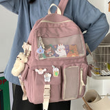 JOYPESSIE Kawaii Nylon Women Backpack Fashion Waterproof Rucksack for Teen Girls School Bag Cute Student Bookbag Travel Mochila