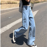Woman Jeans High Waist Clothes Wide Leg Denim Clothing Blue Streetwear Vintage Quality Fashion Harajuku Straight Pants