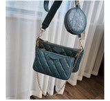 Fashion Solid Color PU Leather Shoulder Messenger Bag Casual Crossbody Bags Women Handbags Tote Bag 3 Sets Evening Clutch Purse