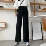 Spring White Plus Size High Waist Jeans Streetwear Wide Leg Pants Women's Fashion Trousers Full Length Loose Denim Pants