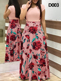 Plus Size Women&#39;s Summer Print Stitching Flower Long Banquet Dress Bodycon Dress Elegant Sexy Woman Super Long Dress
