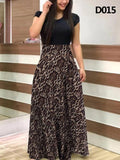 Plus Size Women&#39;s Summer Print Stitching Flower Long Banquet Dress Bodycon Dress Elegant Sexy Woman Super Long Dress
