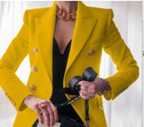 Women's New Solid Color Fashion Sexy Multi Buttons Summer And Autumn Casual Suit Office Wear Elegant Short Coat FC996