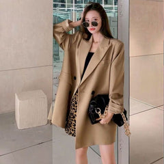 New Suit Jacket Women's Trendy Dark Black  Retro Loose And Thin Fried Street Suit Jacket Women Spring And Autumn Loose A