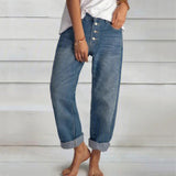 Women's Jeans High Waist Mom Wide Leg Pants New fashion vintage Blue Straight Pants Oversize Overalls Loose Ladies Pants