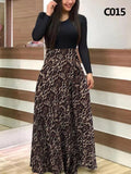 Plus Size Women&#39;s Summer Print Stitching Flower Long Banquet Dress Bodycon Dress Elegant Sexy Woman Super Long Dress