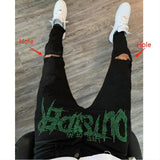 New Men Stretch Destroyed Hole Taped Slim Fit Black Jeans Biker Trousers Ripped Skinny Hot Drill Street Punk Denim Pencil Pants