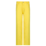 Stylish White Trendy Jeans For Girls Fashion High Waist Vintage Trouser Frmale Straight Women's Split Denim Pants Streetwear