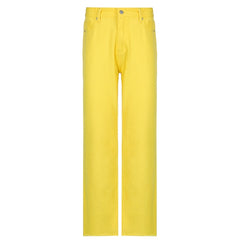 Stylish White Trendy Jeans For Girls Fashion High Waist Vintage Trouser Frmale Straight Women's Split Denim Pants Streetwear
