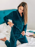 Velvet Warm Pajamas For Women Bathrobe Female Set Solid Pocket Long Sleeves Nightgowns Women Clothing Sleepwear Casual Robe Sets