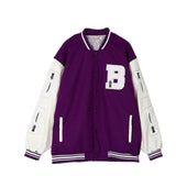Harajuku Bomber Jackets Women Furry Bone Patten Single-breasted Loose Baseball Jacket Hiphop Streetwear Unisex Splice Coat