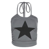 Gothic Camisole Halter Crop Top Tee Print Crop Top For Women's Adults' Hot Stamping 100% Polyester