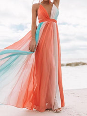 Women's Casual Dress Swing Dress Long Dress Maxi Dress Rainbow colors Sleeveless Spring Summer S M L XL XXL