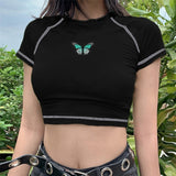 Y2K T-shirt Crop Top Classic Street Style Crop Top For Women's Adults' Hot Stamping Poly / Cotton