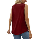 Women's Tank Pleated Solid / Plain Color Basic Square Neck Sleeveless Summer Wine Red Black White Light Green Pink